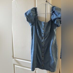 Blue Button-Down Dress